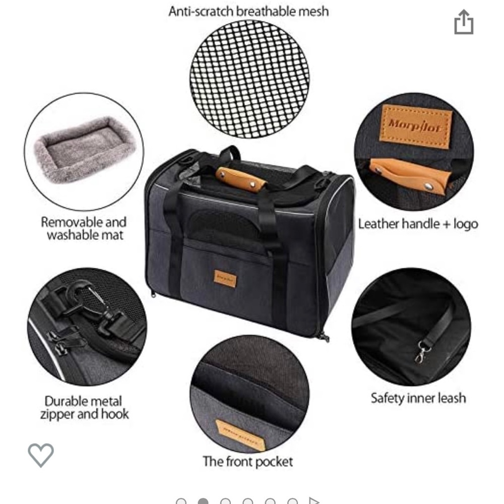 Morpilot Soft-Sided Dog Carrier Cat Carrier,Travel Carrier Bag,Airline Approved